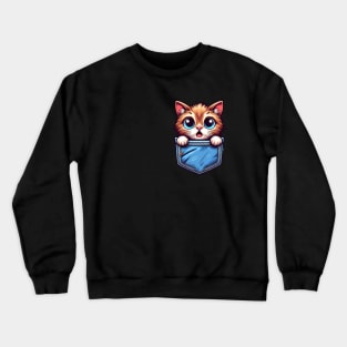 cat pocket Crewneck Sweatshirt